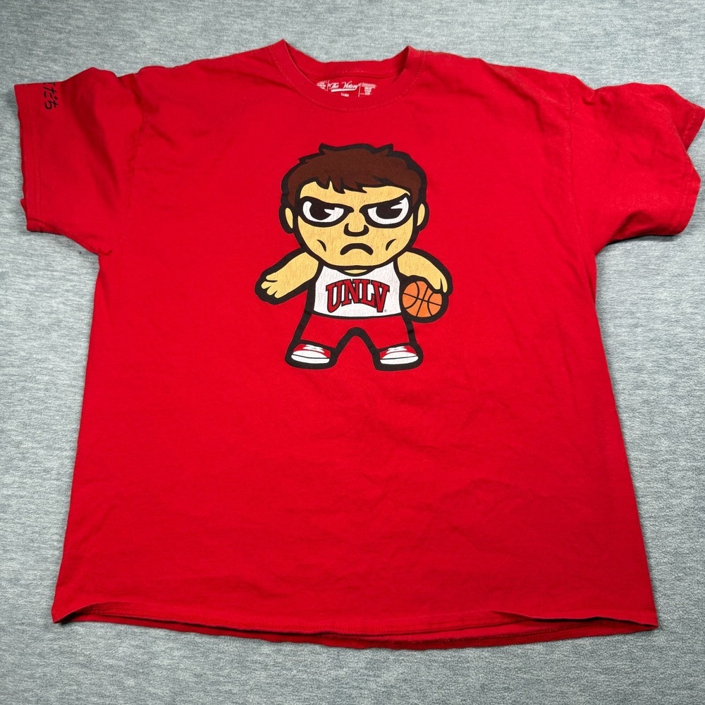 The Victory T-Shirt Mens XL Red UNLV Rebels Hey Reb Basketball Graphic Cotton Te